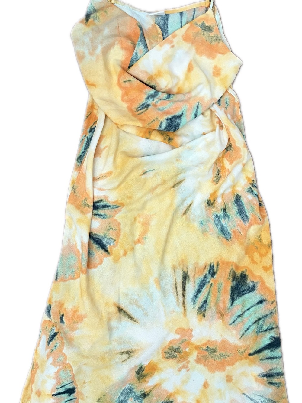 Selfie Leslie Yellow Orange Tie-Dye Midi Dress